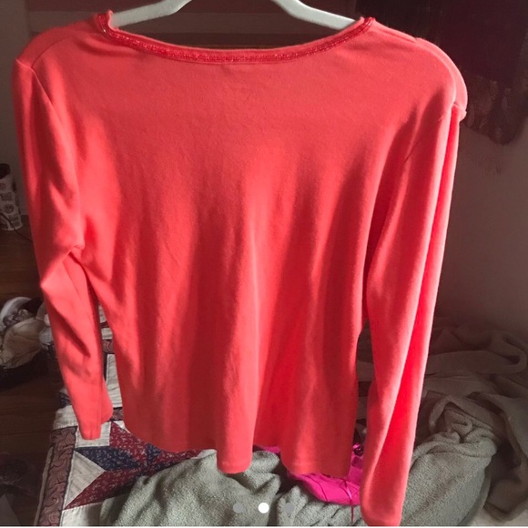 Coral long sleeve slim fitting long sleeve top - Picture 3 of 3